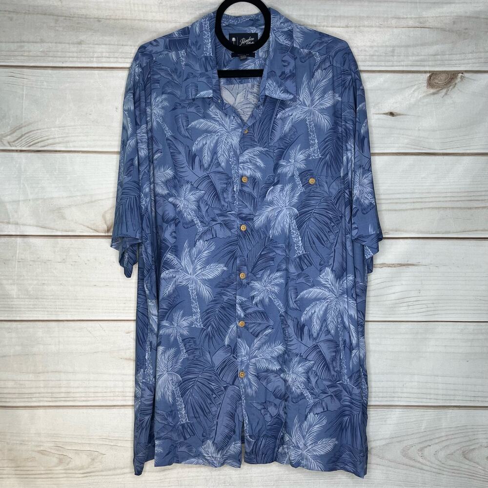i208 Paradise Collection XXL Blue Hawaiian Shirt